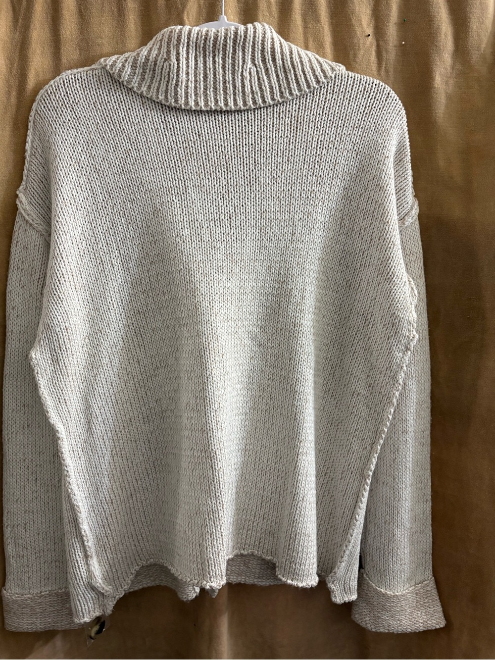 Hem & Thread Cream Button-Front Knit Cardigan - Picture 3 of 8